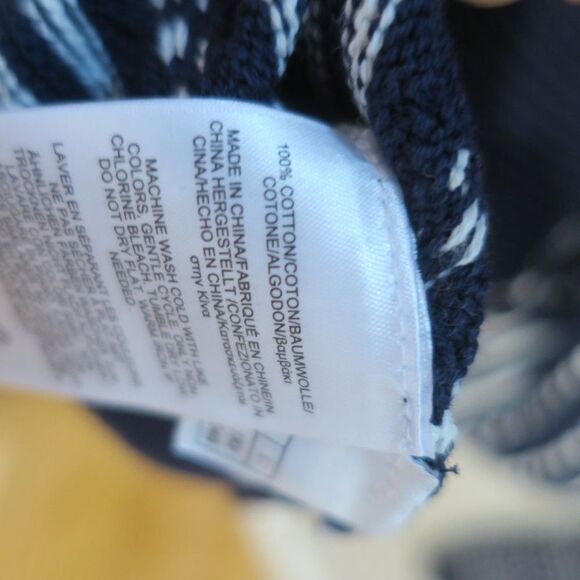 BROOKS BROTHERS TEXTURED KNIT SWEATER 3D COTTON navy WHITE L preppy casual red - Picture 9 of 11